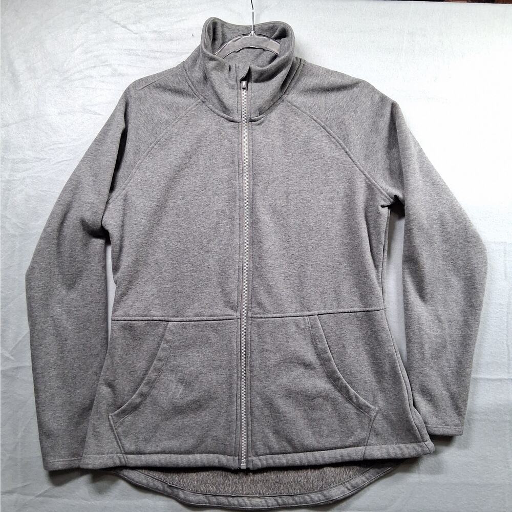 Skechers Snuggle Fleece Full Zip Jacket Women's Large Gray Pockets Athletic